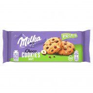 Milka Pieguski Choco Cookies Nut Ciasteczka z kawałkami czekolady mlecznej i orzechami 135 g
