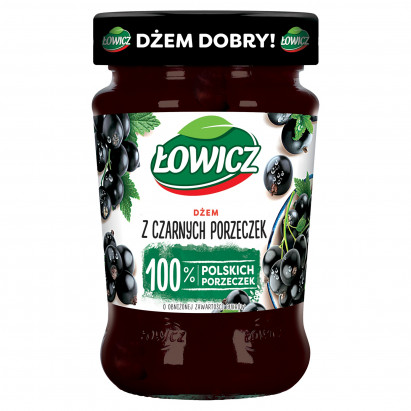 Łowicz Dżem z czarnych porzeczek o obniżonej zawartości cukrów 280 g