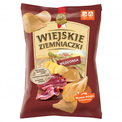 Wiejskie Ziemniaczki Chipsy ziemniaczane wędzonka 130 g