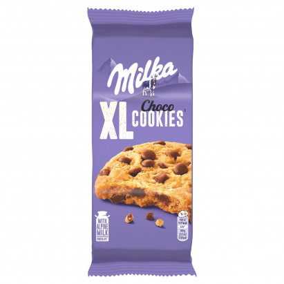 Milka XL Cookies Choco Ciastka z kawałkami czekolady mlecznej 184 g