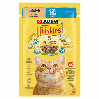 Friskies 5 Promises Karma dla dorosłych kotów w sosie z łososiem 85 g