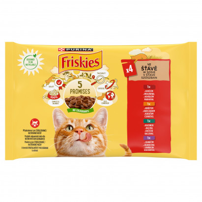 Friskies 5 Promises Karma dla dorosłych kotów w sosie 340 g (4 x 85 g)