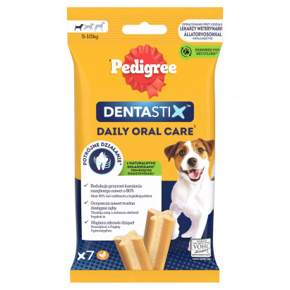 Pedigree DentaStix Karma uzupełniająca dla psów 5-10 kg 110 g (7 sztuk)