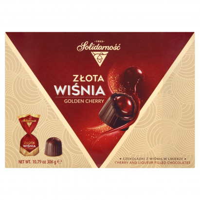 Solidarność Czekoladki złota wiśnia w likierze 306 g