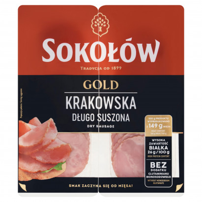 Sokołów Gold Kiełbasa krakowska długo suszona 2 x 50 g