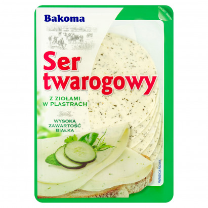 Bakoma Ser twarogowy z ziołami w plastrach 150 g