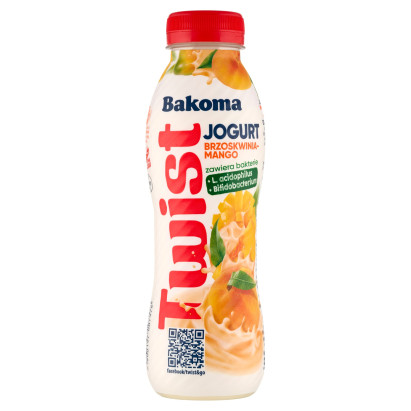Bakoma Twist Jogurt brzoskwinia-mango 370 g