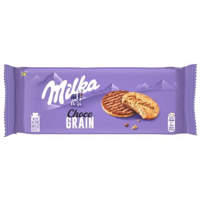 Milka Choco Grain, ciasteczka z płatkami owsianymi oraz mleczną czekoladą - 126 g