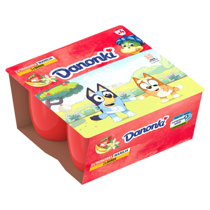 Danone Danonki Mega Serek truskawka-wanilia banan 360 g (4 x 90 g)