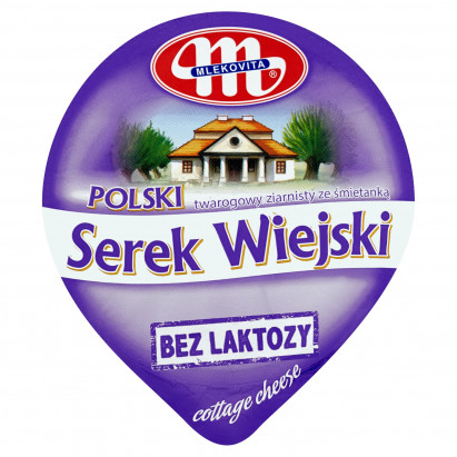 Mlekovita Polski Wiejski bez laktozy Serek twarogowy ziarnisty ze śmietanką 180 g