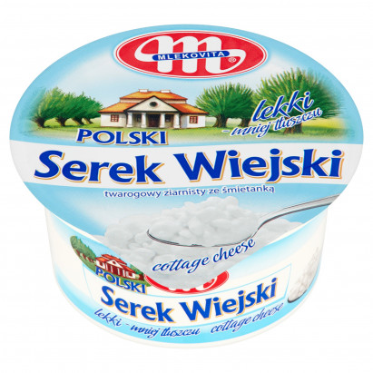 Mlekovita Polski Wiejski lekki Serek twarogowy ziarnisty ze śmietanką 150 g