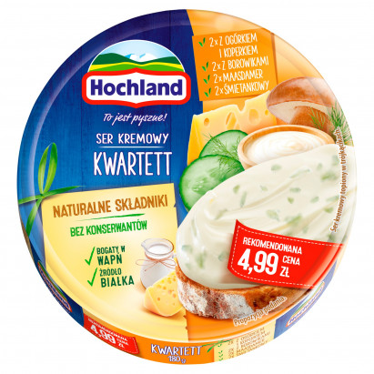Hochland Ser kremowy kwartett w trójkącikach 180 g