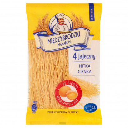Międzybrodzki Makaron 4 jajeczny nitka cienka 250 g