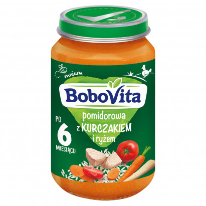 BoboVita Pomidorowa z kurczakiem i ryżem po 6 miesiącu 190 g